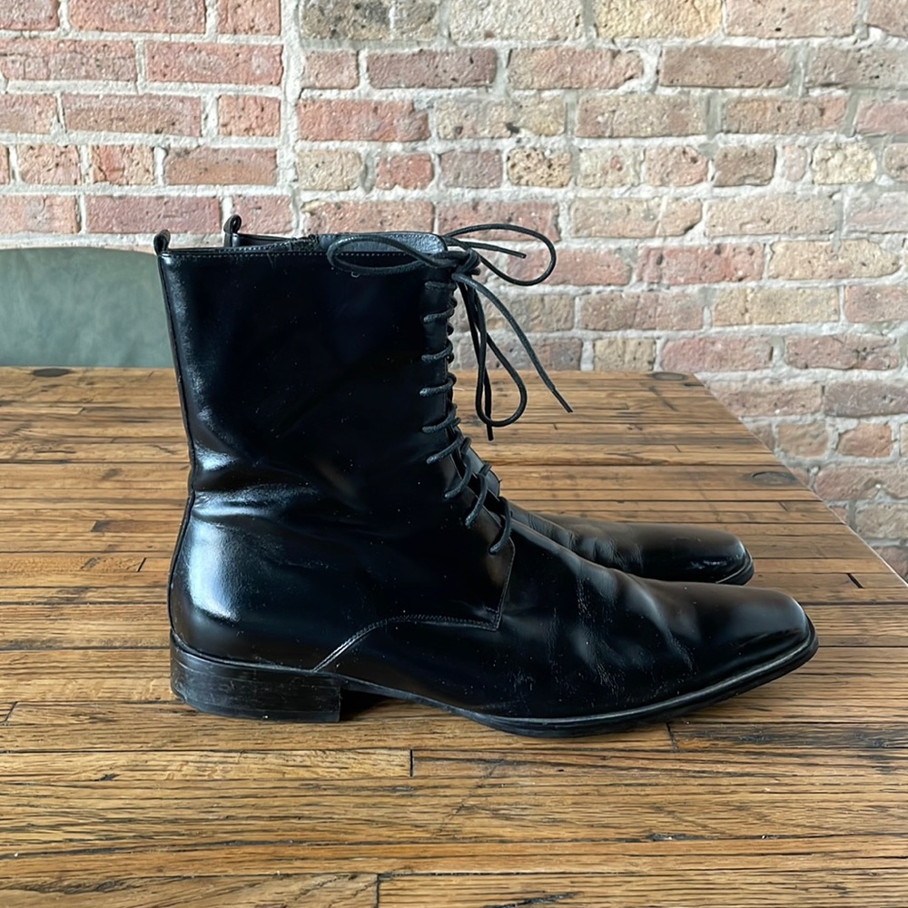 Black Leather with Rubber Sole Boots by Tiger of Sweden